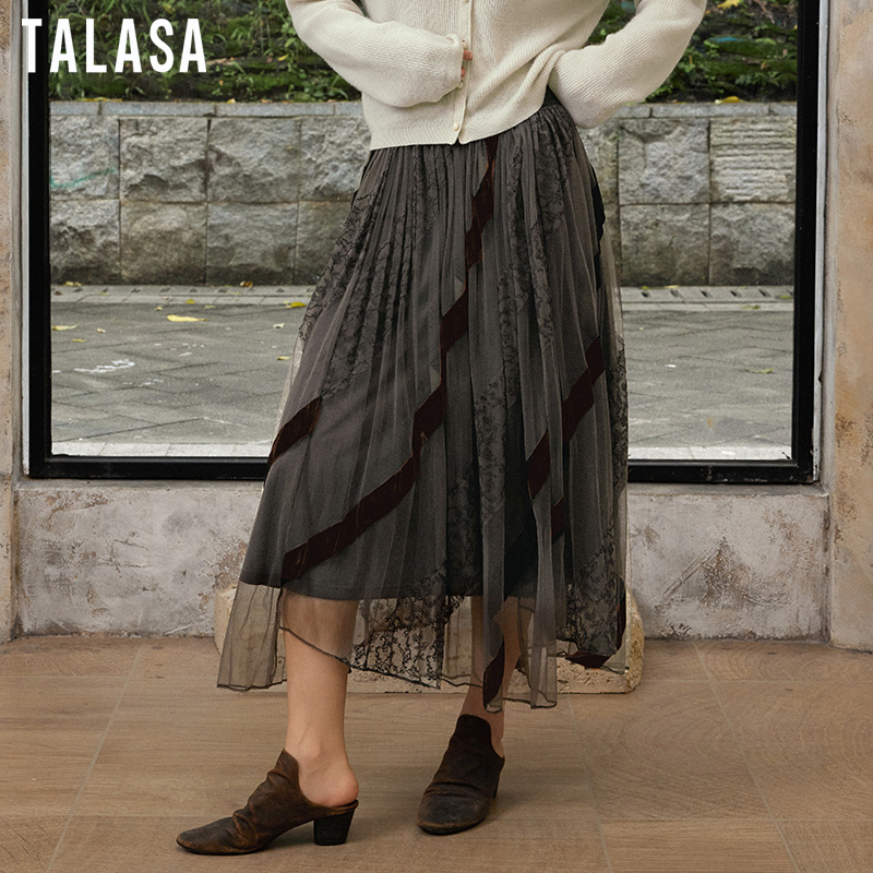 TALASA长裙梦幻A网纱半身裙减龄