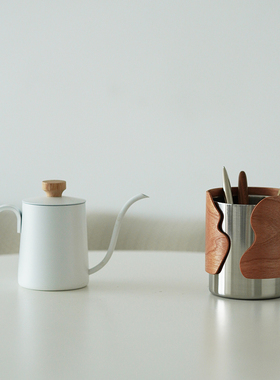 虚室杂陈新款樱桃木中古现代创意客厅办公书房置物盒笔筒收纳摆件