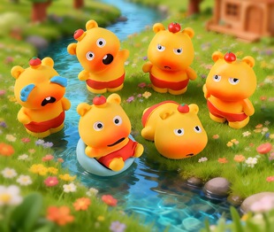 一组6个 爆款热销水豚宝藏噜噜树脂公仔手办摆件盲盒钥匙扣礼物