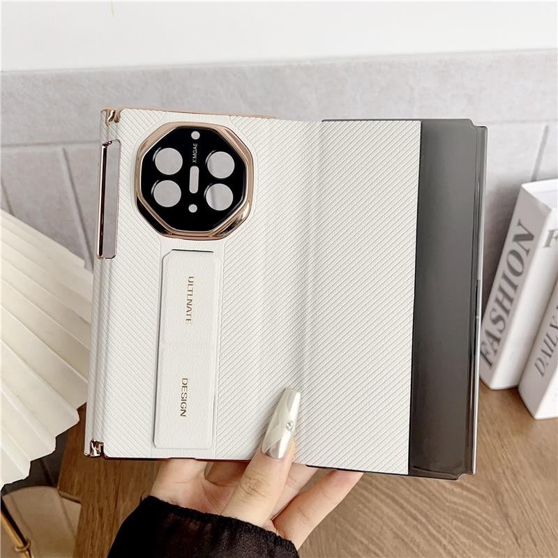 适用于华为matexts手机壳三折叠保护壳MateXT非凡大师新款腕带支架皮套全包防摔智能视窗双中轴外壳