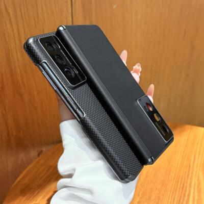 适用于荣耀magic v2磁吸双中轴手机壳honor魔术VS2铰链保护套折叠屏凯夫拉纹V2亲肤手感碳纤维纹精孔镜头防摔