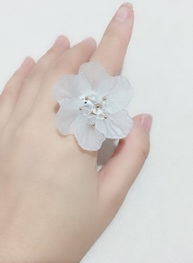 超仙花瓣水晶戒指指环古典唯美