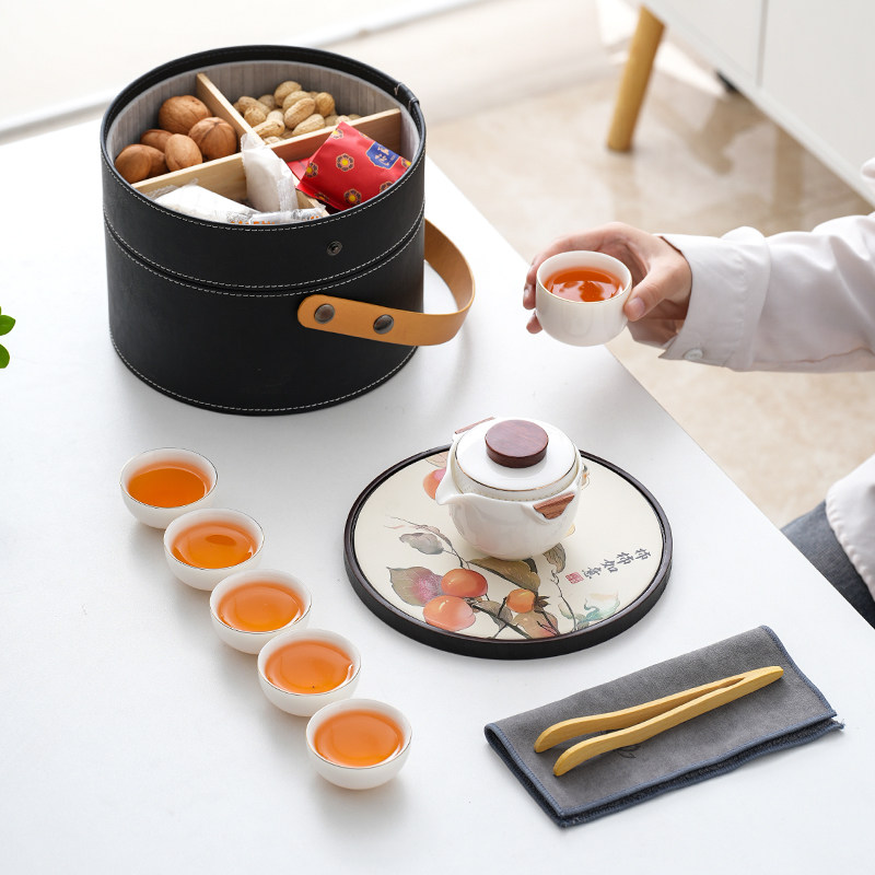 便携式旅行茶具户外收纳茶包茶点零食盘礼盒装商务伴手礼定制logo