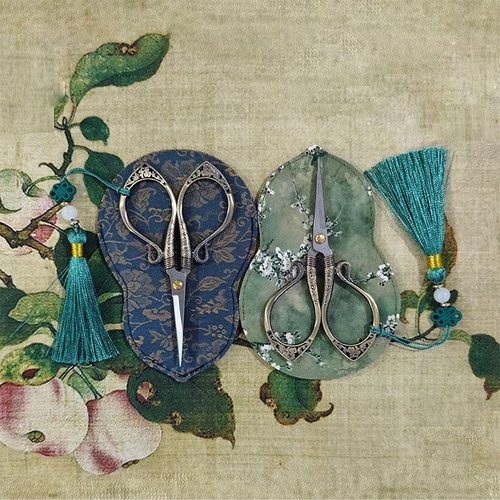 中式国风茶剪茶盘茶巾摆件复古茶道零配件茶叶包小剪子茶室小剪刀