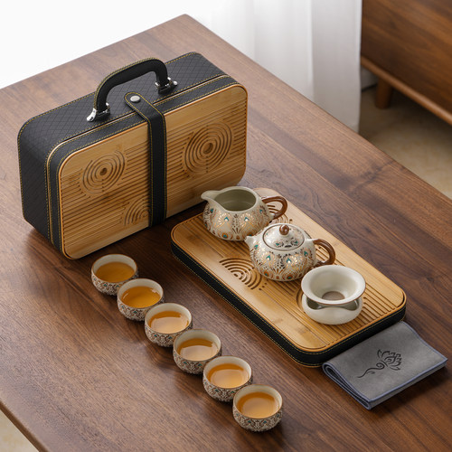 汝窑金银错便携户外露营旅行茶具