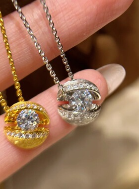 轻奢悬浮镶嵌拉丝工艺锆石吊坠女