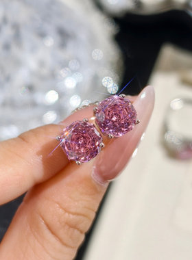 千禧玫瑰切割粉色八边形简约项链