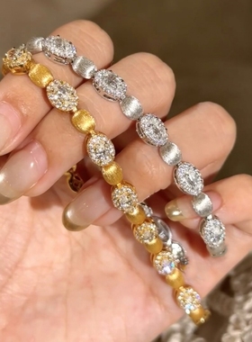 法式复古老钱手工拉丝鸽子蛋手链