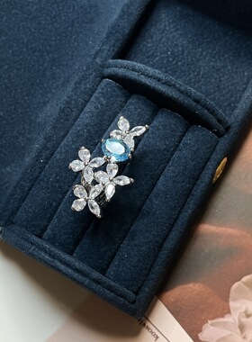 轻奢高级感锆石蝴蝶开口戒指女