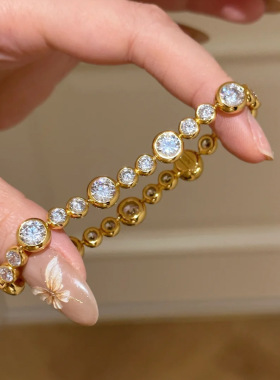 vintage中古老钱风泡泡钻手链女