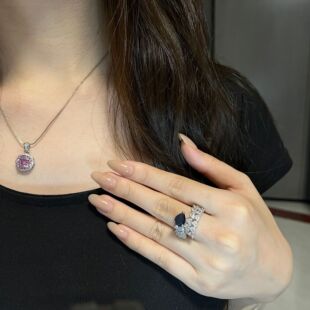 浅蓝海蓝公主方水滴人造水晶锆石蓝宝石托帕石轻奢活口高级感戒指