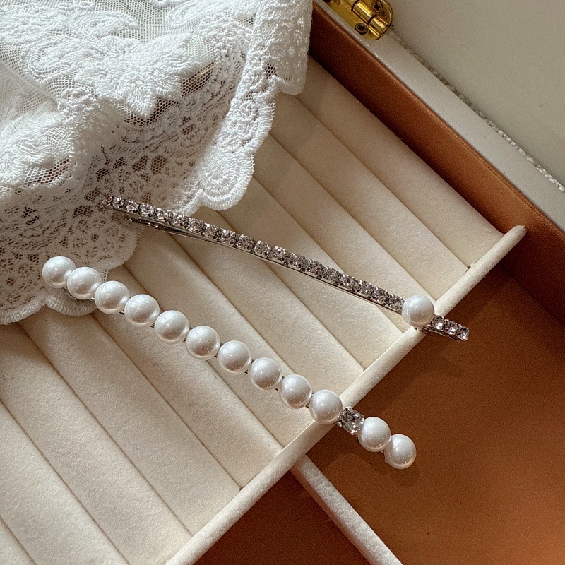 韩国气质珍珠夹子边夹少女发卡刘海夹网红顶夹女侧边一字夹弹簧夹