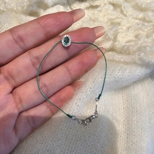 祖母绿~法国redline红绳红宝石手链女小众设计高级感手饰爆