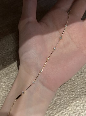 S925纯银满天星极细拼接点钻手链简约清冷感百搭气质叠戴手饰配饰
