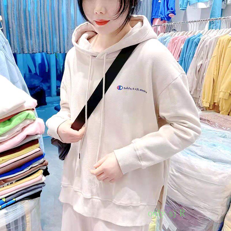 宽松中长款加绒连帽卫衣