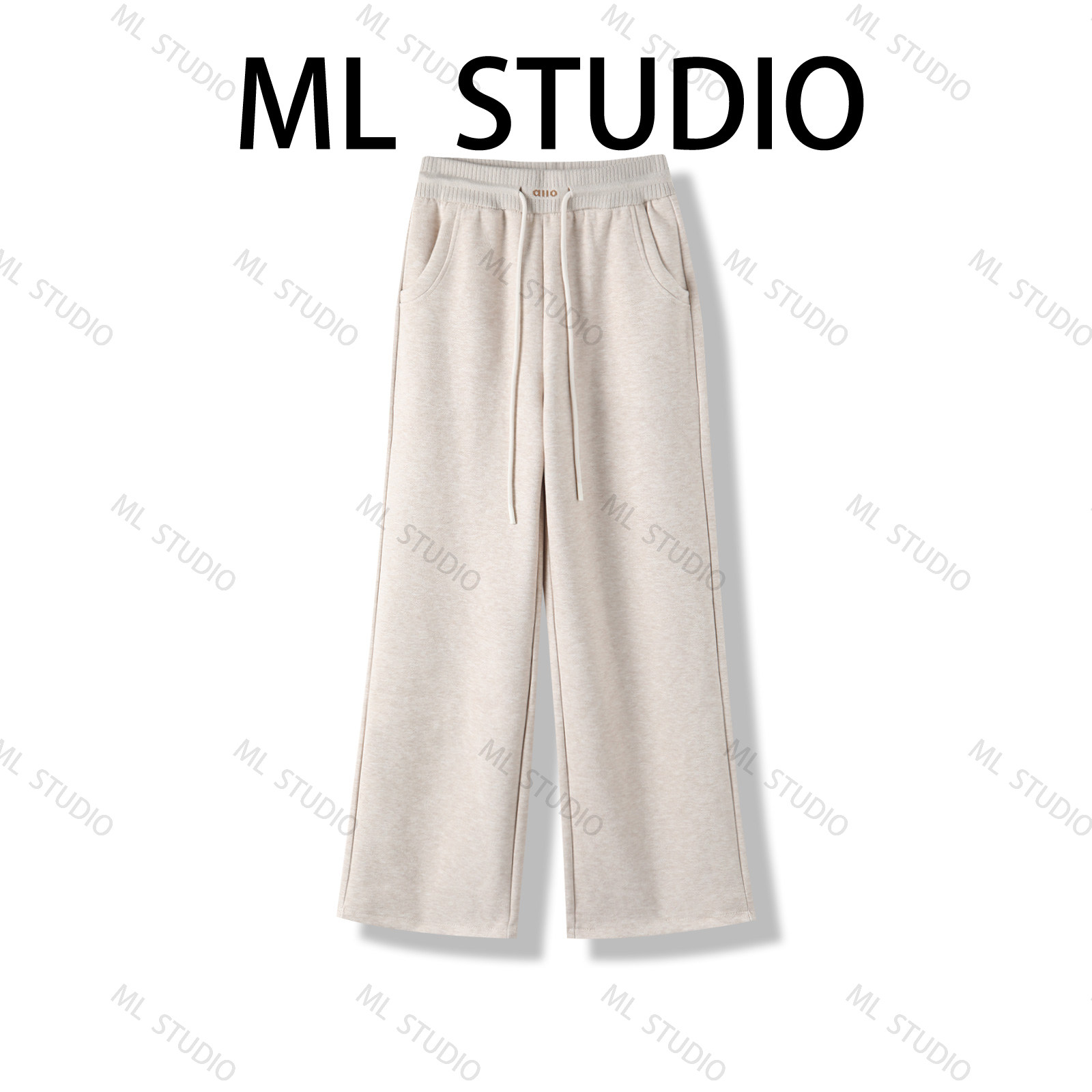 【米粒严选】【醋酸羊毛裤】新款松紧腰抽绳垂感直筒百搭阔腿裤