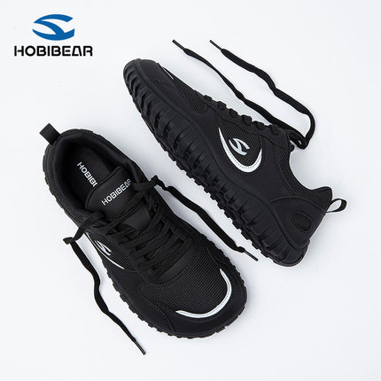 HOBIBEAR鞋子男鞋2025新款秋透气网面运动鞋外贸大码4e宽楦大头鞋