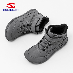 哈比熊儿童运动鞋2025秋冬季新款中大童男童鞋中帮宽头平底赤足鞋