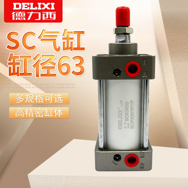 德力西新款sc 63*25/50/70/100/125/200/300/400 标准气缸