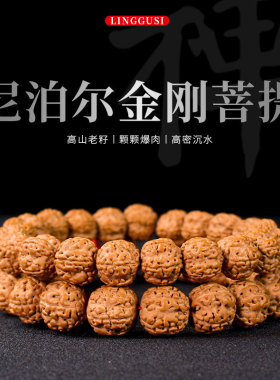 金刚菩提子手持珠提珠挂件文玩佛珠念珠尼泊尔五瓣肉纹花王树王籽