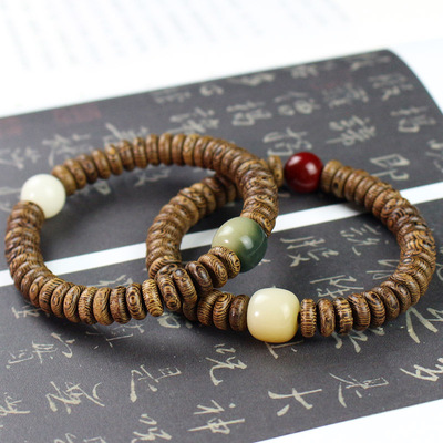 鸡翅木手串隔片药片珠3*8MM红木