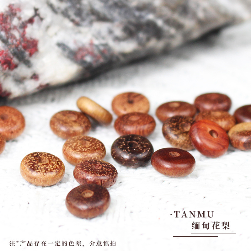 缅甸花梨隔片药片珠3*8MM散珠木