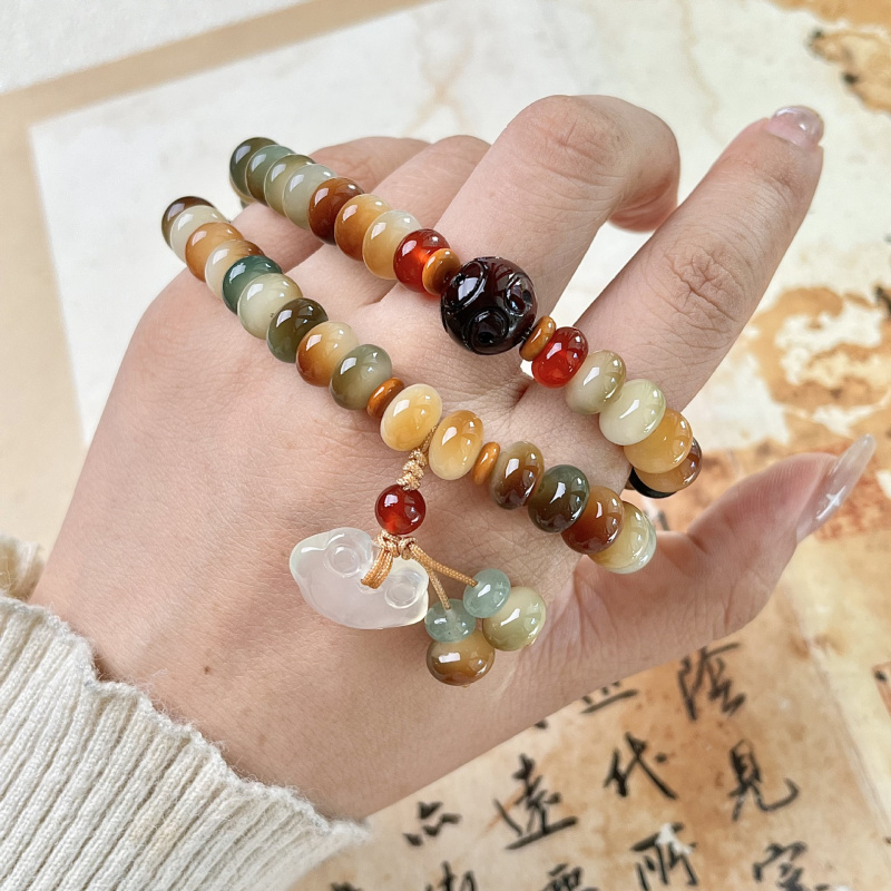 直播货源菩提根手串敦煌算盘珠双