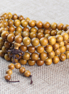 厂家拓木老料手串108颗佛珠手链木质佛珠男女饰品黄金檀木