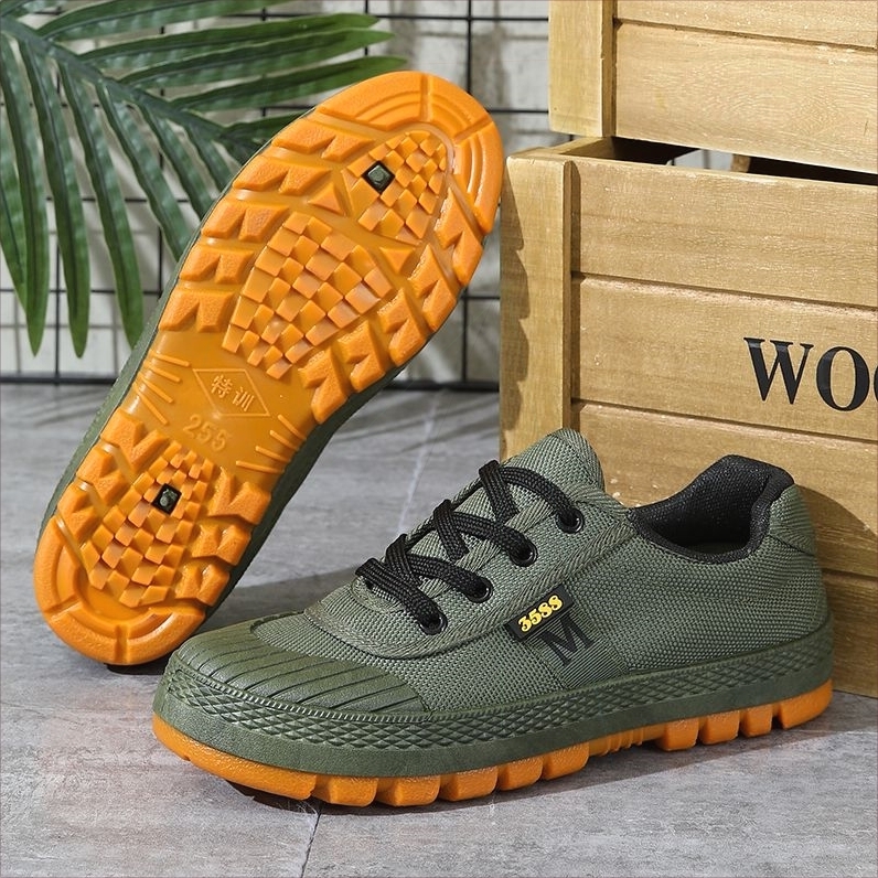 回力升级牛筋底登山鞋男工地工作鞋防滑耐磨劳保鞋帆布休闲爸爸鞋