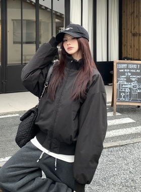 3MER哦哦三妹 90白鸭绒美式飞行服羽绒服女冬季保暖立领夹克外套