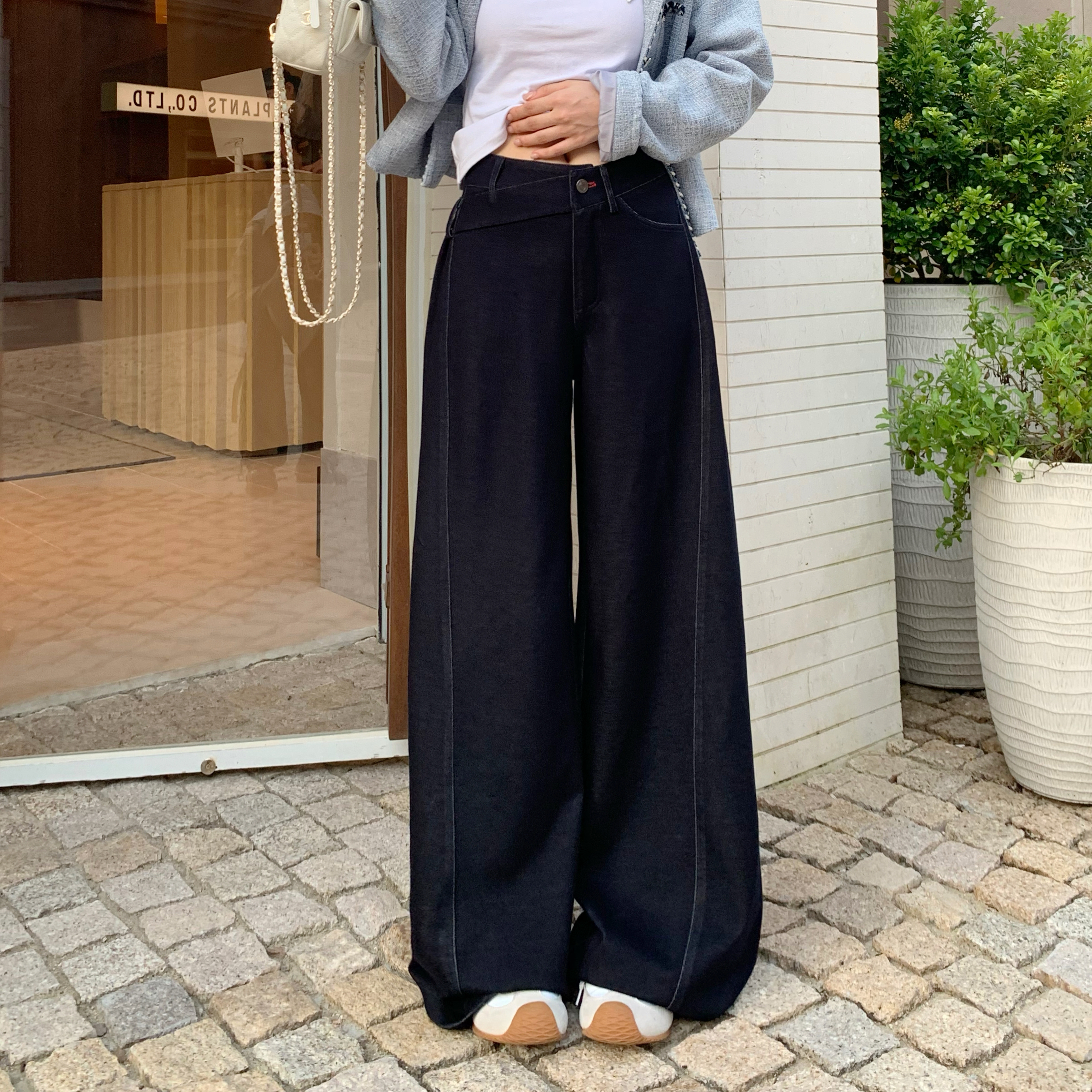 3MER莱赛尔显瘦侧拼线纸片裤