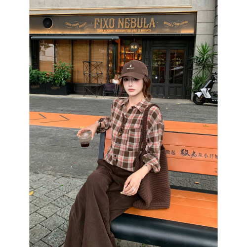 3MER韩女美拉德格纹衬衫