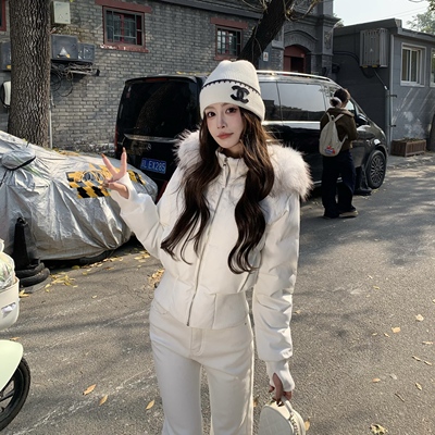 3MER毛领可拆卸显瘦棉服外套