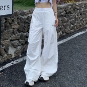 3MER哦哦三妹重工蕾丝拼接降落伞裤 子 甜酷辣妹阔腿裤 女秋季 休闲裤