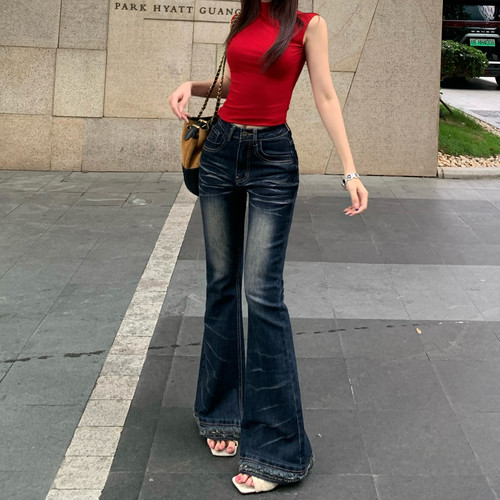3MER高腰弹力超模辣妹牛仔裤