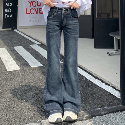 3MER微喇牛仔裤高腰显瘦裤子