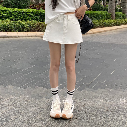 3MER高腰显瘦牛仔裤裙