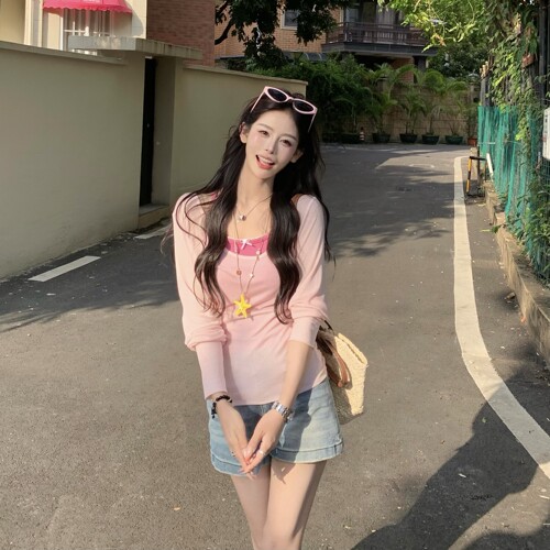 3MER韩女度假感两件套罩衫