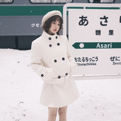 3MER古早千金感气质圈圈呢子大衣