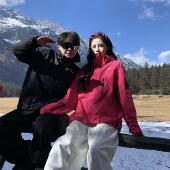 3MER哦哦三妹情侣户外夹克女宽松2025秋冬新款 登山服运动连帽外套