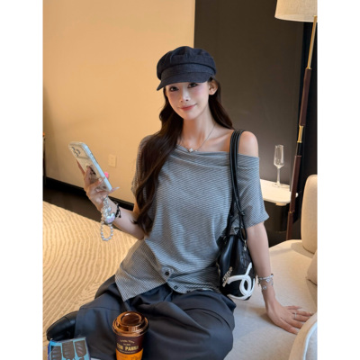 3MER韩女可三穿条纹上衣