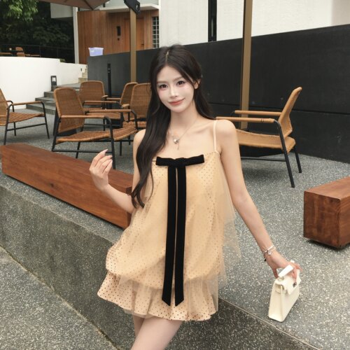 3MER私服千金波点吊带裙