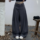3MER哦哦三妹韩系慵懒阔腿休闲裤 子 裤 女秋季 宽松显瘦松弛垂感西装