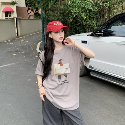 3MER简约高级水洗印花短袖T