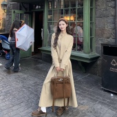 3MER哦哦三妹卡其色气质短外套女秋季 两件套 半身裙套装 新款 中长款