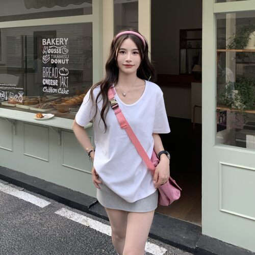 冰皮凉感薄款短袖t恤女百搭修身