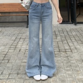 子 女春夏垂感宽松直筒喇叭裤 3MER哦哦三妹 不贴腿显瘦微喇牛仔裤