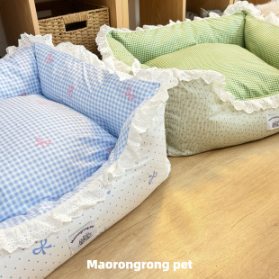 ins猫窝狗窝可拆洗春夏阿尔济斯 毛茸茸pet纯棉宠物床猫狗通用四季