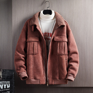 木板挂拍加厚棉衣羊羔毛皮毛一体羊羔绒棉服男A087-A805-P145图片