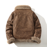 冬季保暖外套皮毛一体大毛领翻领绒夹克A087-PM352-P245368，男装夹克，电商A087